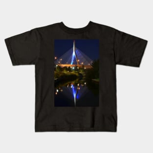 Lenny Zakim Bridge Reflection Boston MA Kids T-Shirt